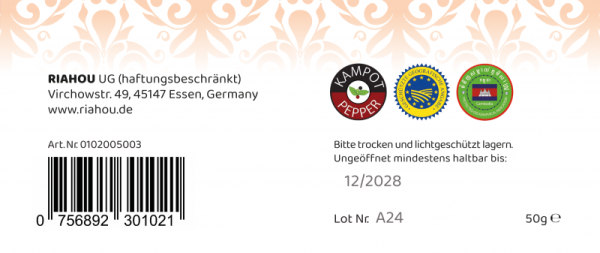 Weißer Kampot Pfeffer (50g)
