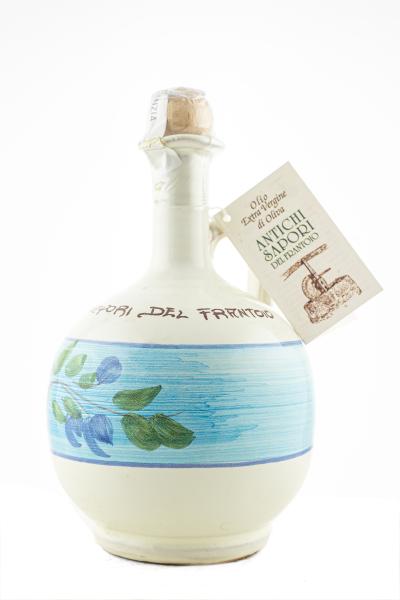 Antichi Sapori del Frantoio Olivenöl extra Vergine Keramikflasche Olive blau